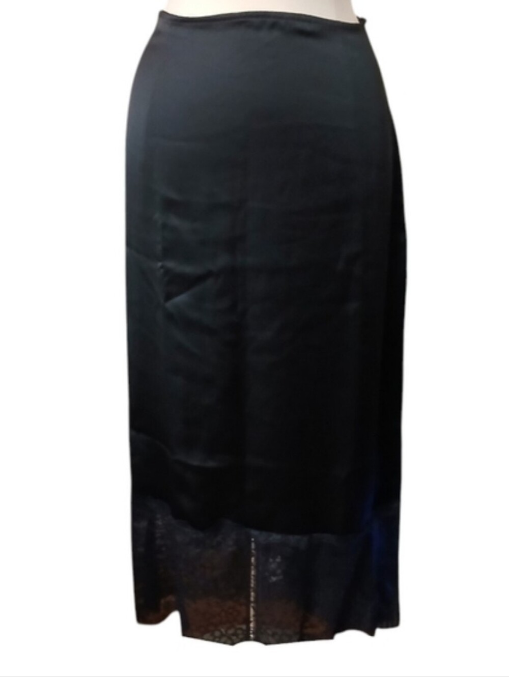 House of Harlow 1960 | Black Satin Lace Midi Skirt Size Large - Picture 4 of 5